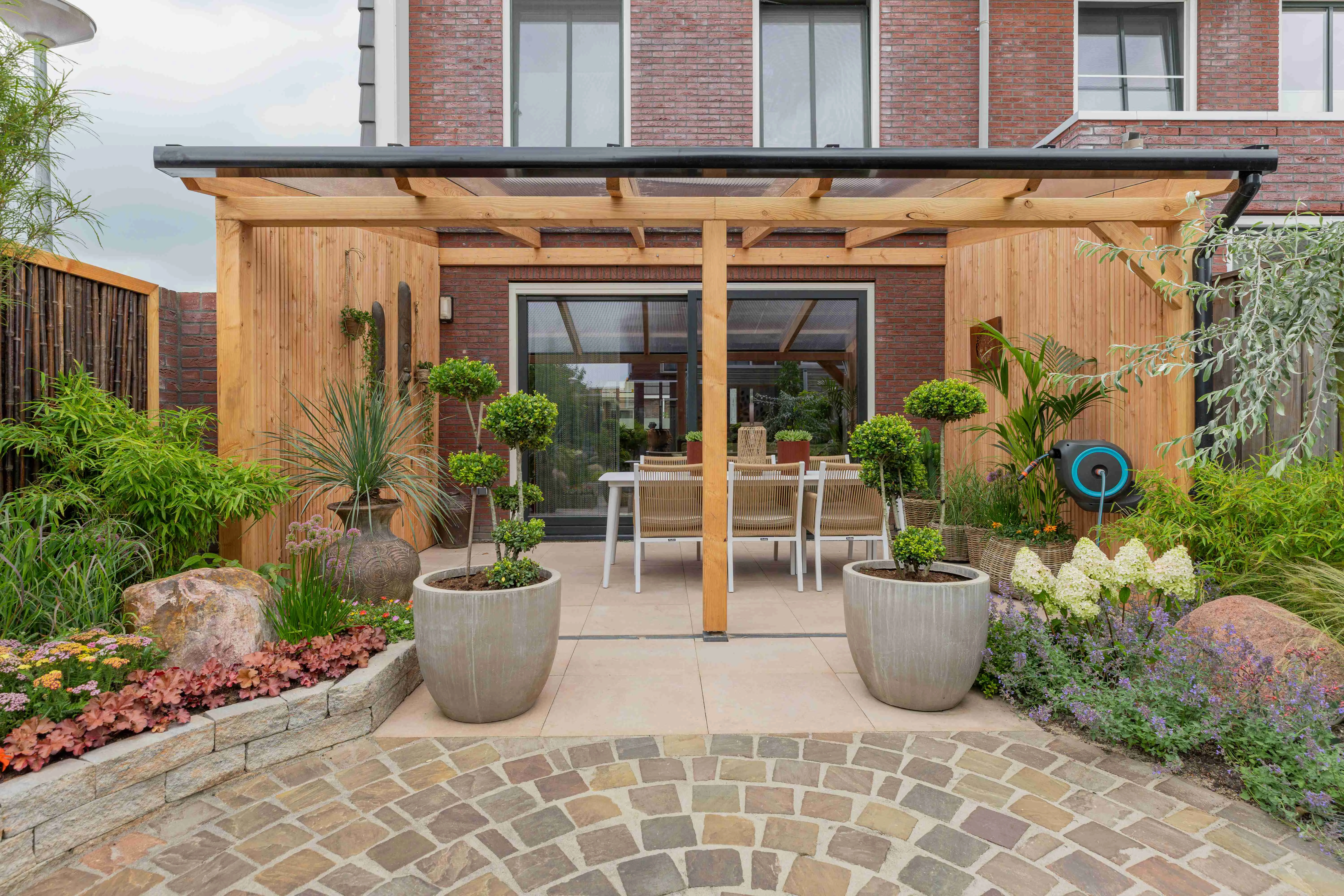 Douglas Terrasoverkapping Geschaafd Zwart Helder Polycarbonaat 500 x 300 cm - Afbeelding 9